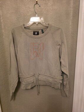 G Star Raw ladies Green Drawcord Raglan Sweatshirt size S